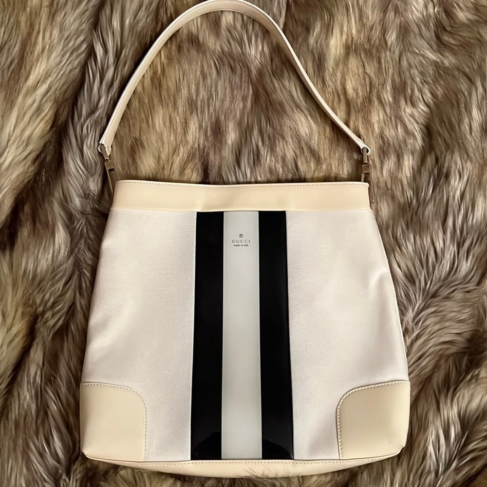 Vintage black striped Gucci bag